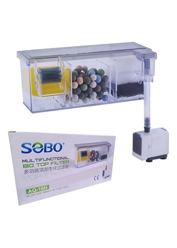 Sobo Bio Askı Filtre 4W. 500 Lt/Saat AQ-16H 