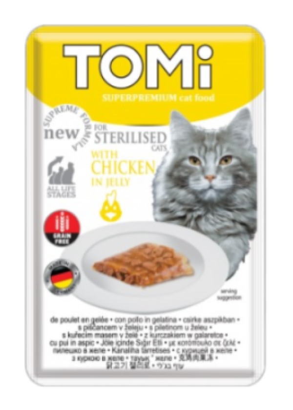 TOMİ FOR STERILISED CATS WITH CHİCKEN IN JELLY